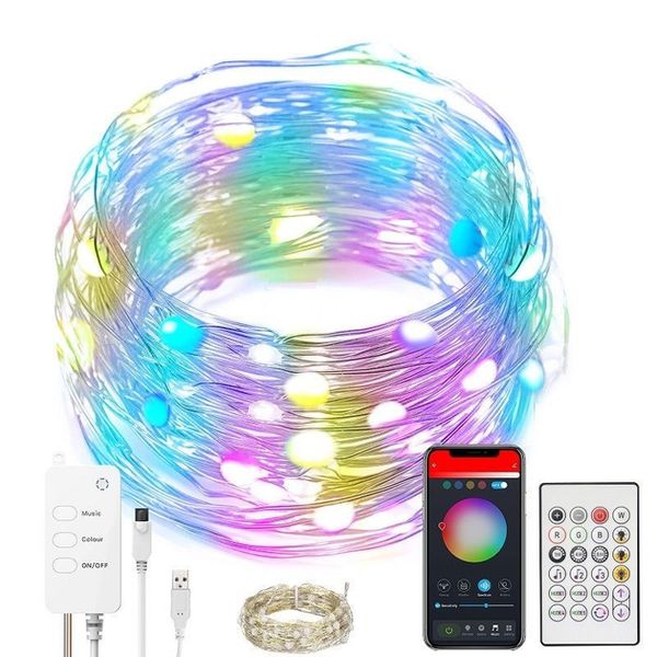 Светодиодная Smart LED-гирлянда SFK-02 RGB USB пульт кабель WI-FI, 2м 548008 фото