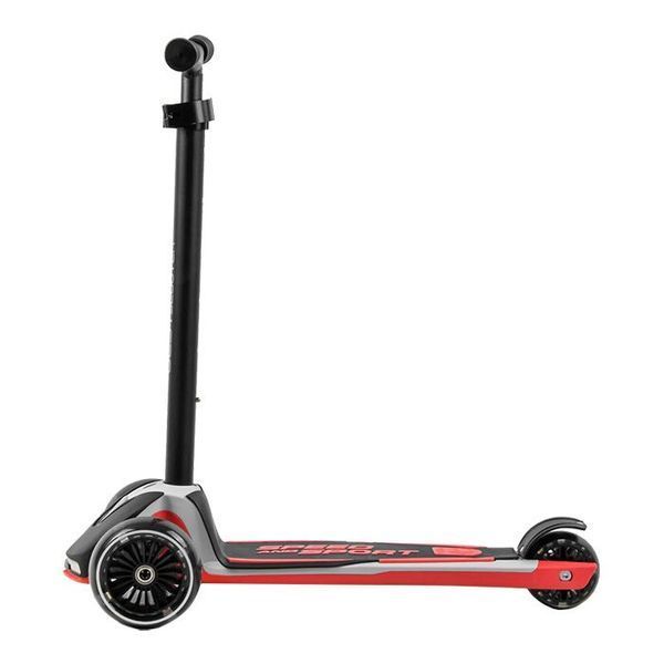 Самокат трехколесный Best Scooter HW-00505 MAXI, съемный алюминиевый руль, колеса PU со светом, Черно-розовый 469307 фото