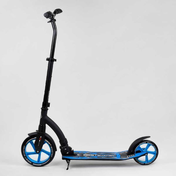Самокат двоколісний складаний Best Scooter 54664 Чорний з синім 438544 фото