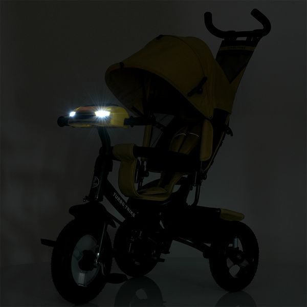 Дитячий триколісний велосипед Turbo Trike MT 1006-10 з батьківською ручкою, жовтий 539740 фото