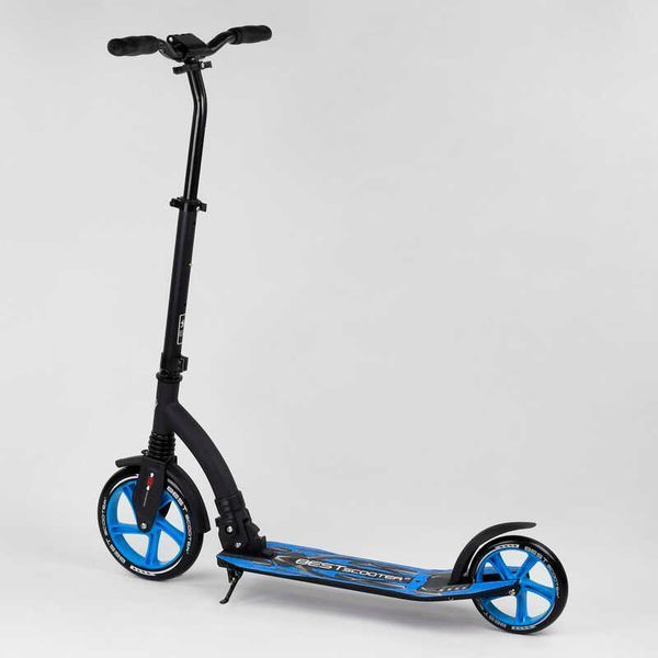 Самокат двоколісний складаний Best Scooter 54664 Чорний з синім 438544 фото