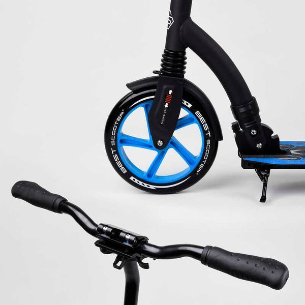 Самокат двоколісний складаний Best Scooter 54664 Чорний з синім 438544 фото