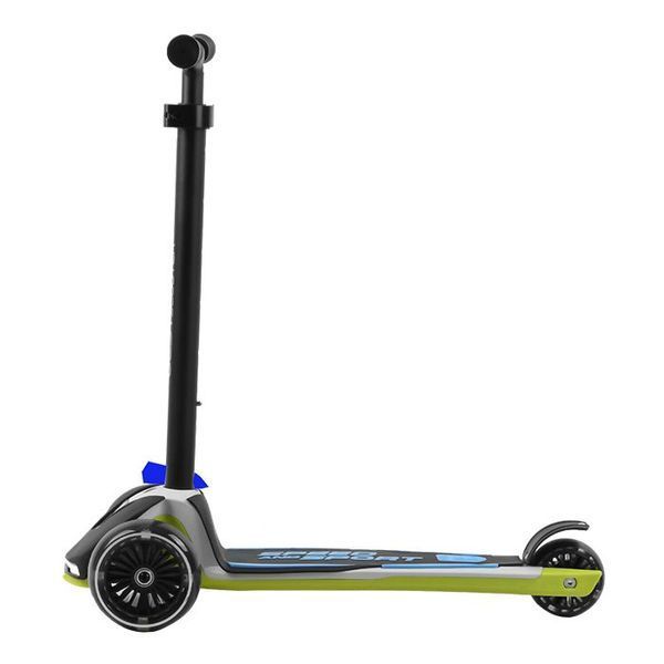 Самокат триколісний Best Scooter HW - 00425 MAXI, знімний алюмінієвий кермо, колеса PU зі світлом, чорно-салатовий 469306 фото