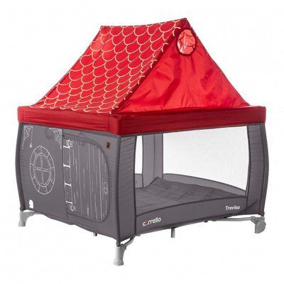 Манеж CARRELLO Treviso CRL-11603 Ash Grey, Серый с красным 436892 фото