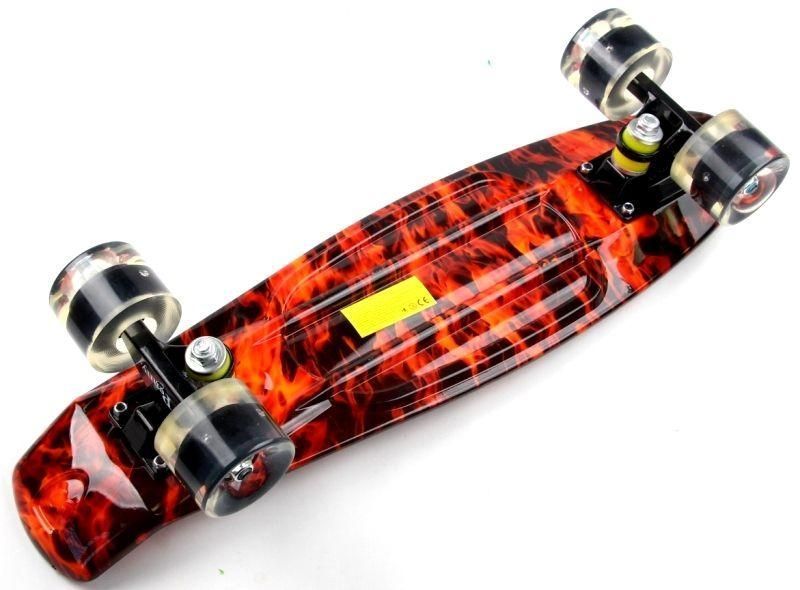 Penny Board "Fire" Светящиеся колеса 8332 фото