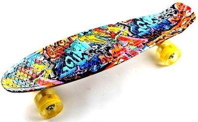 Penny Board Orange Graffiti Светящиеся колеса 6143 фото