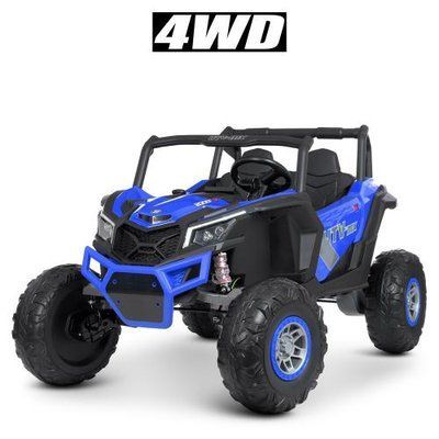 Дитячий електромобіль Bambi Racer Джип M 4567(MP4)EBLR-4-2 синьо-чорний, 4 мотори 45W, MP4 монітор, EVA колеса 625506 фото