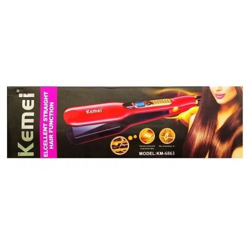 Компактный утюжок выпрямитель для волос с керамическим покрытием Kemei KM-6863 482426 фото
