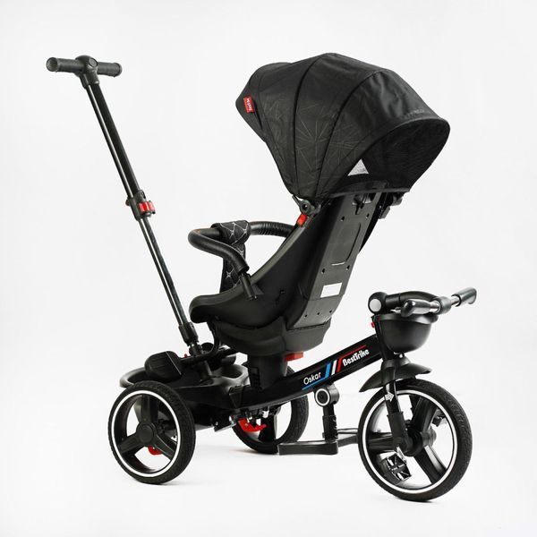 Триколісний Велосипед-коляска Best Trike 6390 - 65-701, з поворотним сидінням, батьківська ручка, чорний 514170 фото