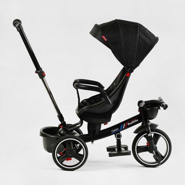 Триколісний Велосипед-коляска Best Trike 6390 - 65-701, з поворотним сидінням, батьківська ручка, чорний 514170 фото