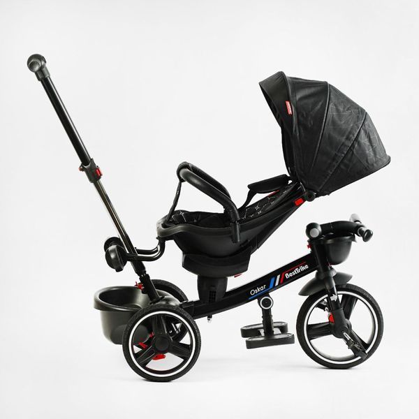 Триколісний Велосипед-коляска Best Trike 6390 - 65-701, з поворотним сидінням, батьківська ручка, чорний 514170 фото