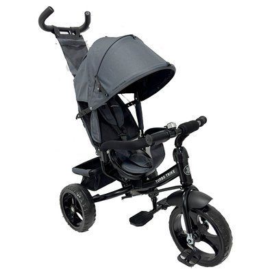 Дитячий триколісний велосипед Turbo Trike MT 1005-2 поворотне сидіння графітовий 536441 фото