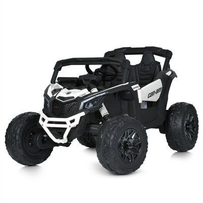 Дитячий електромобіль Bambi Racer Джип M5099EBLR-1 24V білий, 4 мотори по 200W, колеса EVA, шкіряне сидіння 537129 фото