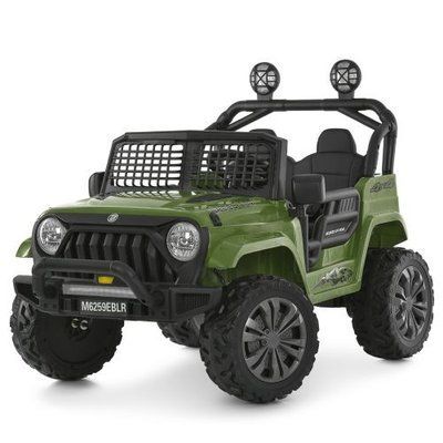 Детский электромобиль Джип M 6259EBLR-10 (24V) 2 мотора кожаный темно-зеленый 636737 фото