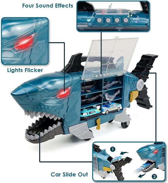 Ігровий набір у вигляді акули з батискафом та машинками в кейсі 529973 фото