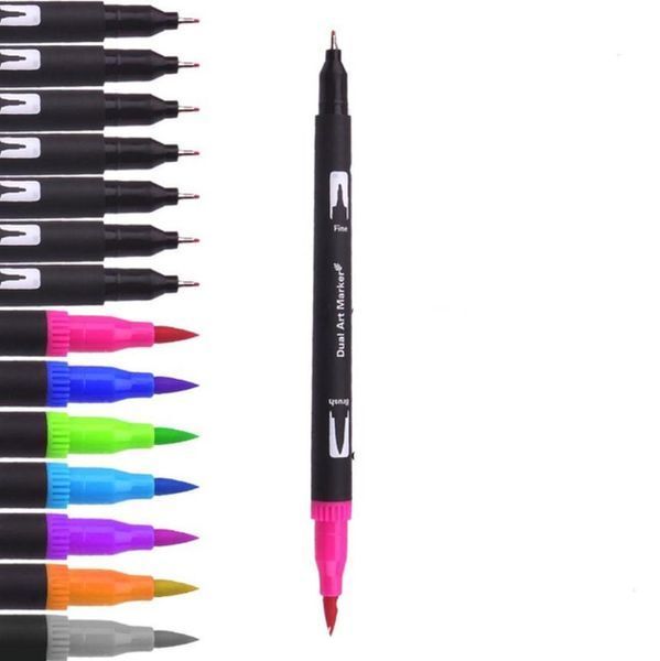 Набір акварельних двосторонніх скетч-маркерів для малювання Color brush 60 штук в сумці 549446 фото