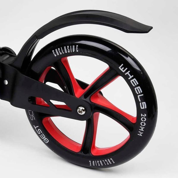 Самокат двухколесный складной Best Scooter 42923 Черный с красным 438554 фото