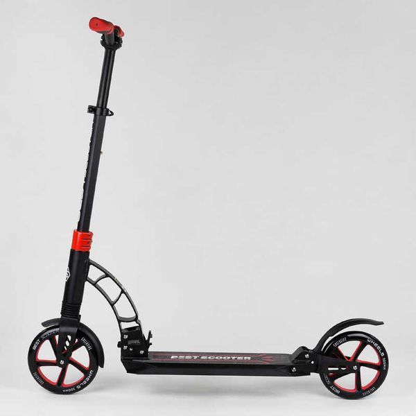 Самокат двухколесный складной Best Scooter 42923 Черный с красным 438554 фото