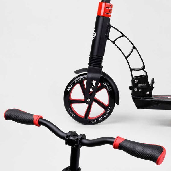 Самокат двухколесный складной Best Scooter 42923 Черный с красным 438554 фото