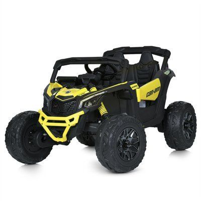 Дитячий електромобіль Bambi Racer Джип M 5099EBLR-6, жовтий, 24V, 4 мотори по 200W, EVA колеса, шкіряне сидіння 537130 фото