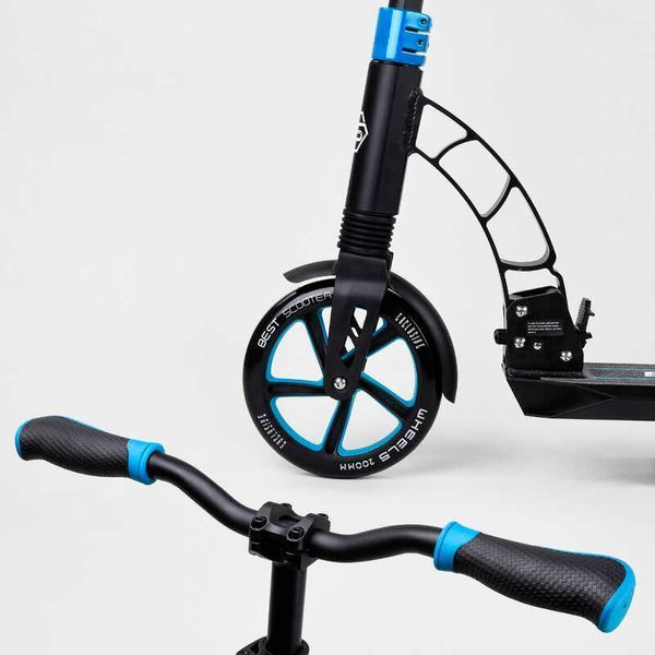 Самокат двоколісний складаний Best Scooter 44073 Чорний з блакитним 438555 фото