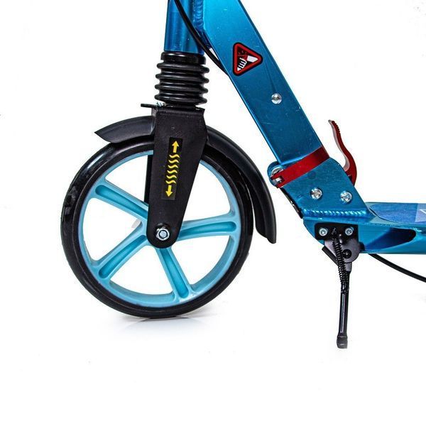 Двоколісний самокат Scale Sports SS-10 з ручним гальмом, складаний, блакитний 469957 фото
