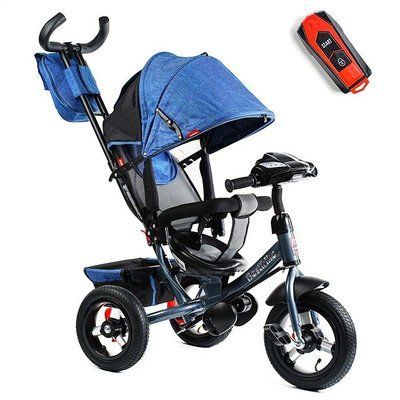 Дитячий велосипед триколісний Best Trike 3390 / 16-899 з пультом і фарою сизий 487862 фото