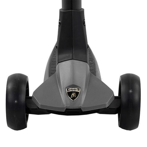 Самокат триколісний Lamborghini LB-40500, складаний алюмінієвий кермо, колеса PU зі світлом, чорно-сірий 452210 фото
