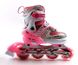 Раздвижные роликовые коньки Happy размер 38-42 розовый, светящиеся колеса 2728 фото 2