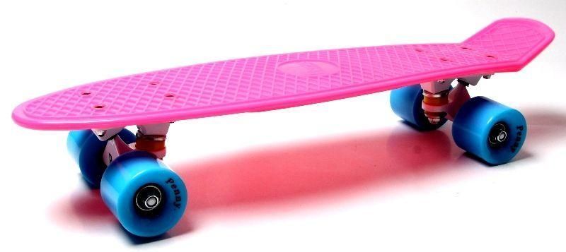 Пенні борд Penny Board Малиновий, Матові колеса 3219 фото