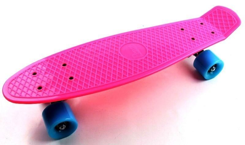Пенні борд Penny Board Малиновий, Матові колеса 3219 фото
