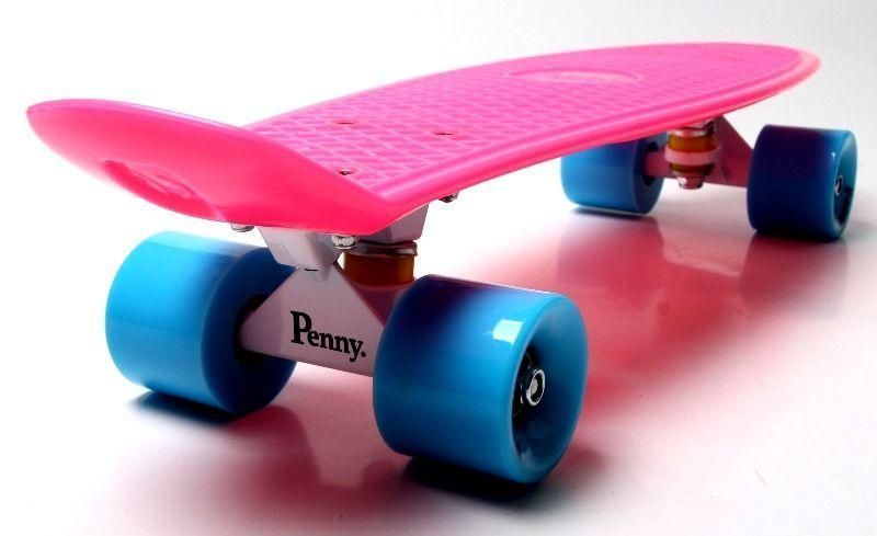 Пенні борд Penny Board Малиновий, Матові колеса 3219 фото