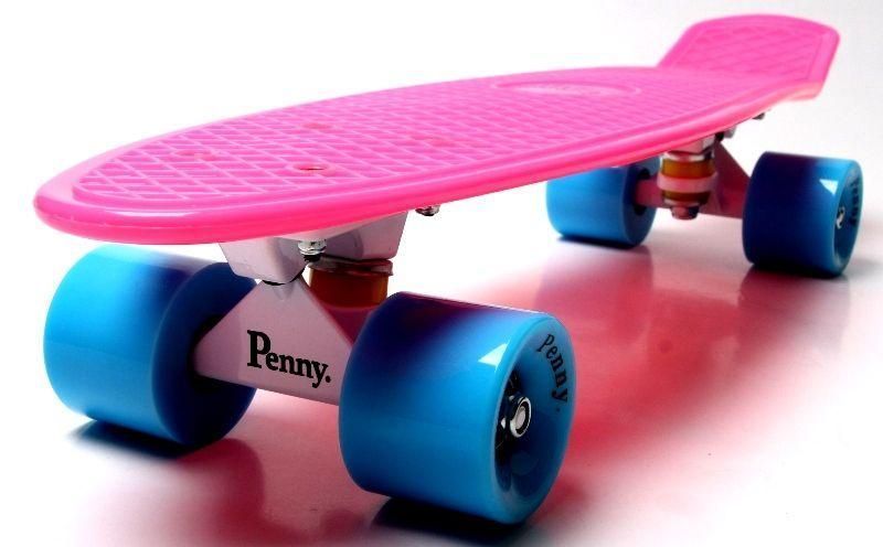 Пенні борд Penny Board Малиновий, Матові колеса 3219 фото