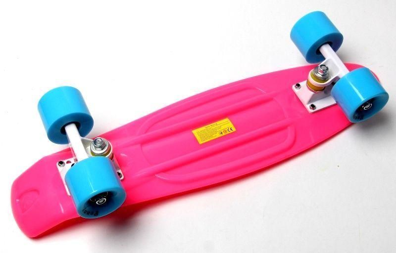 Пенні борд Penny Board Малиновий, Матові колеса 3219 фото