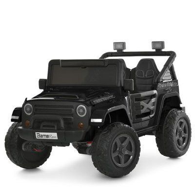 Дитячий електромобіль Джип M 6287EBLR-2 24V 4 мотори EVA-колеса шкіра чорний 636741 фото