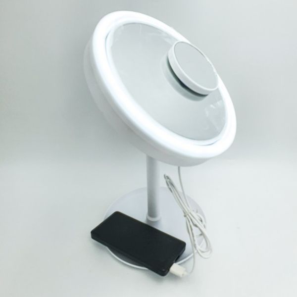 Круглое настольное зеркало с подсветкой и вентилятором beauty breeze mirrorAND LY-699 551818 фото