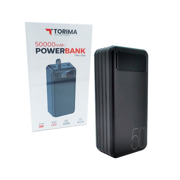 Power Bank підвищеної ємності Torima TRM-1050 50000 mAh чорний 488361 фото