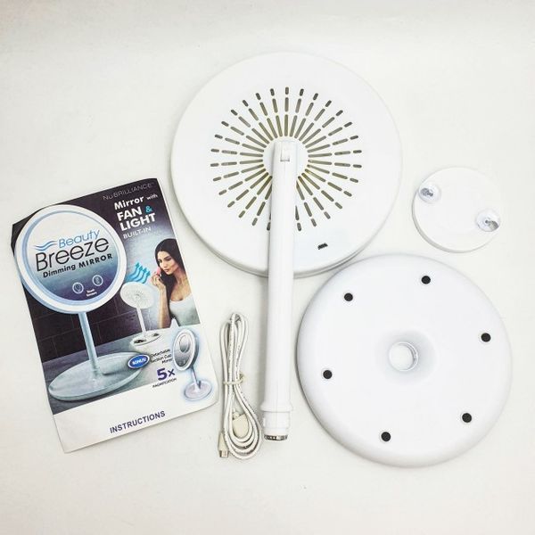 Круглое настольное зеркало с подсветкой и вентилятором beauty breeze mirrorAND LY-699 551818 фото