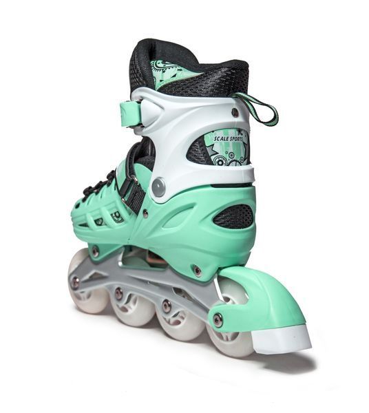 Ролики Scale Sports Бирюзовые LF 905, размер 38-41, светящиеся колеса 7066 фото