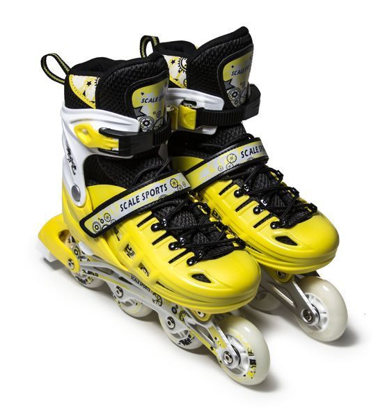 Детские роликовые коньки Scale Sports LF 905 раздвижные 29-33 желтый 2760 фото