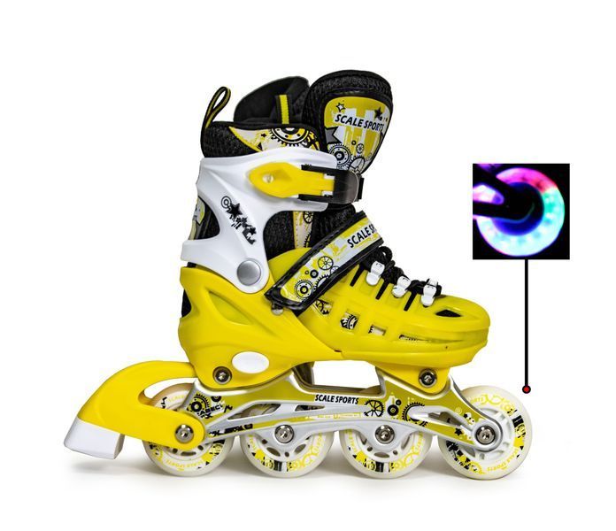 Детские роликовые коньки Scale Sports LF 905 раздвижные 29-33 желтый 2760 фото