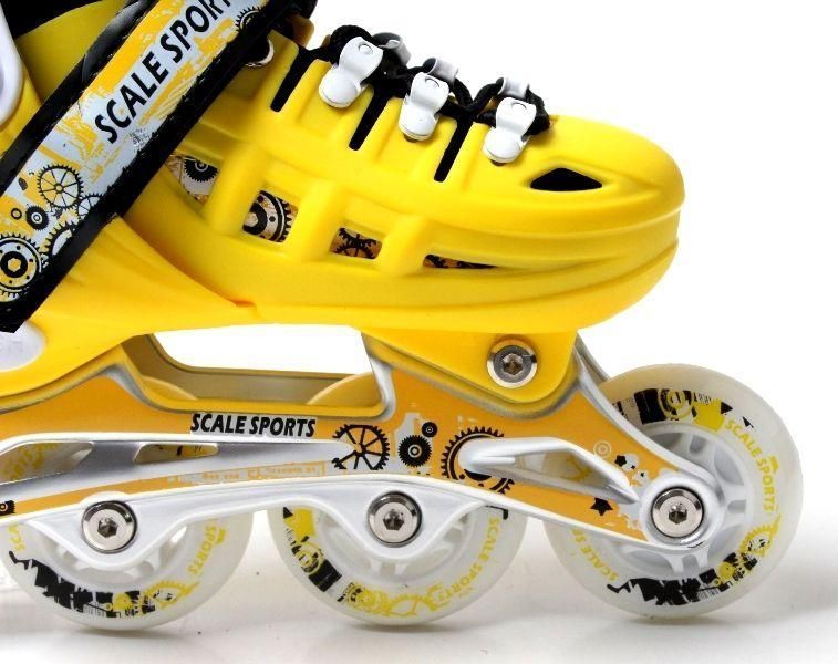 Детские роликовые коньки Scale Sports LF 905 раздвижные 29-33 желтый 2760 фото