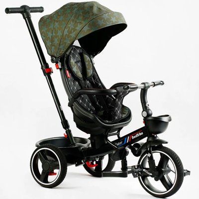 Триколісний Велосипед-коляска Best Trike 6390 - 12-020, з поворотним сидінням, батьківська ручка, зелений 514165 фото