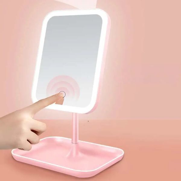 Зеркало для макияжа с LED подсветкой, от USB, LY-696 / Зеркало на ножке / Зеркало косметическое 551820 фото