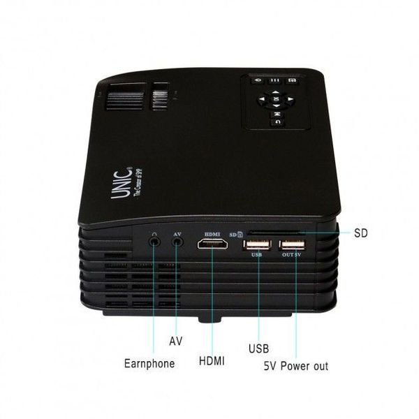 Проектор портативный мультимедийный для домашнего кинотеатра презентаций LCD Unic JSQ-UC68 Wi-Fi Черный 447857 фото