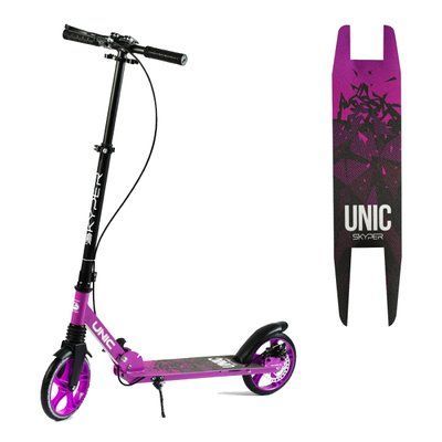 Двухколесный самокат Skyper Unic UN-16903 складной с ручным тормозом, фиолетовый 527362 фото