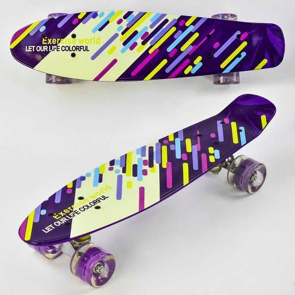 Пенни борд F 9797 (8) Best Board, доска=55см, колёса PU, СВЕТЯТСЯ, d=6см, фиолетовый 415384 фото