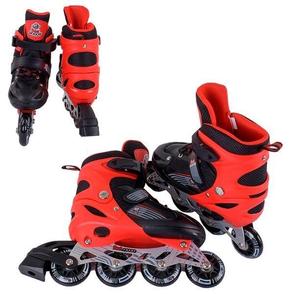 Розсувні ролики Best Roller 50607-L, розмір 38-42, чорно-червоні, світяться колеса 420440 фото