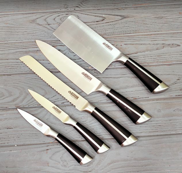 Набір ножів на підставці Benson BN-401 9 пр. з нержавіючої сталі 515576 фото