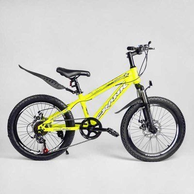 Дитячий спортивний велосипед CORSO "Crank" CR-20501, 20 дюймів, сталева рама, обладнання Saiguan, 7 швидкостей, крила, зібраний на 75% 477152 фото